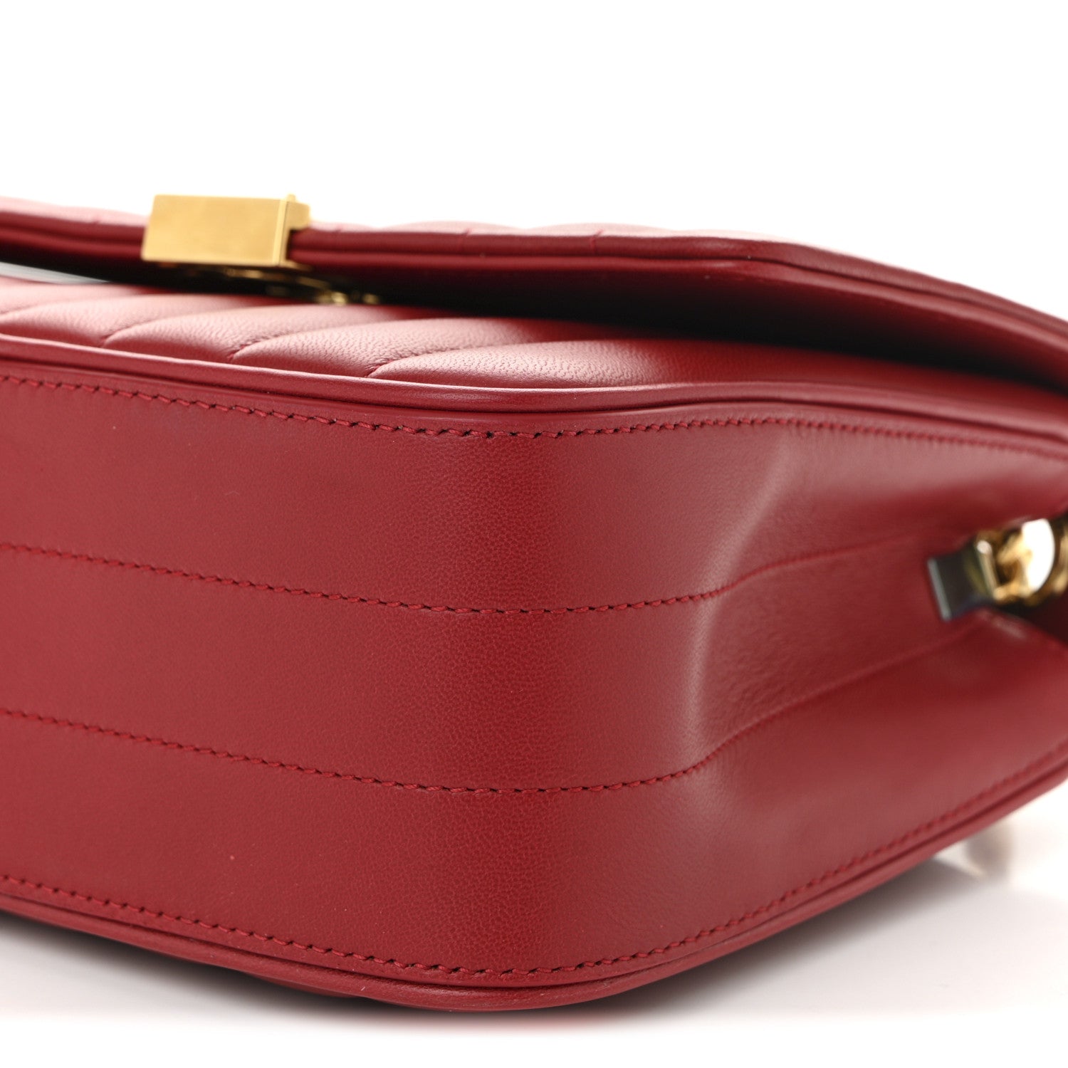 Saint Laurent Lambskin Matelasse Monogram Medium Vicky Chain Bag Rouge Eros 10 of 10