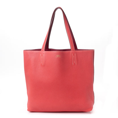 Hermes Taurillon Clemence Double Sens 36 Reversible Tote Rubis Bougainvillea 1 of 15