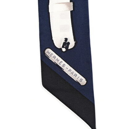 Hermes Silk Le Tresor De Medor Twilly Marine Gris Black 2 of 5