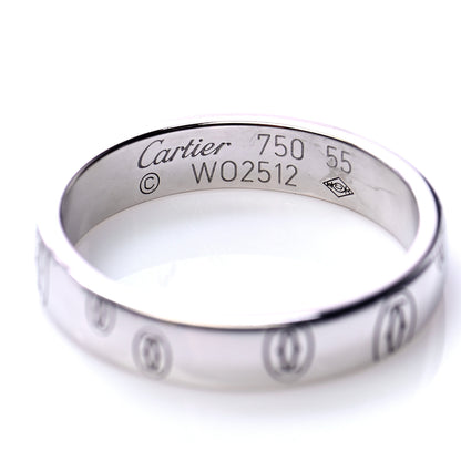 Cartier 18K White Gold 4mm Happy Birthday Band Ring 55 7.25 5 of 5