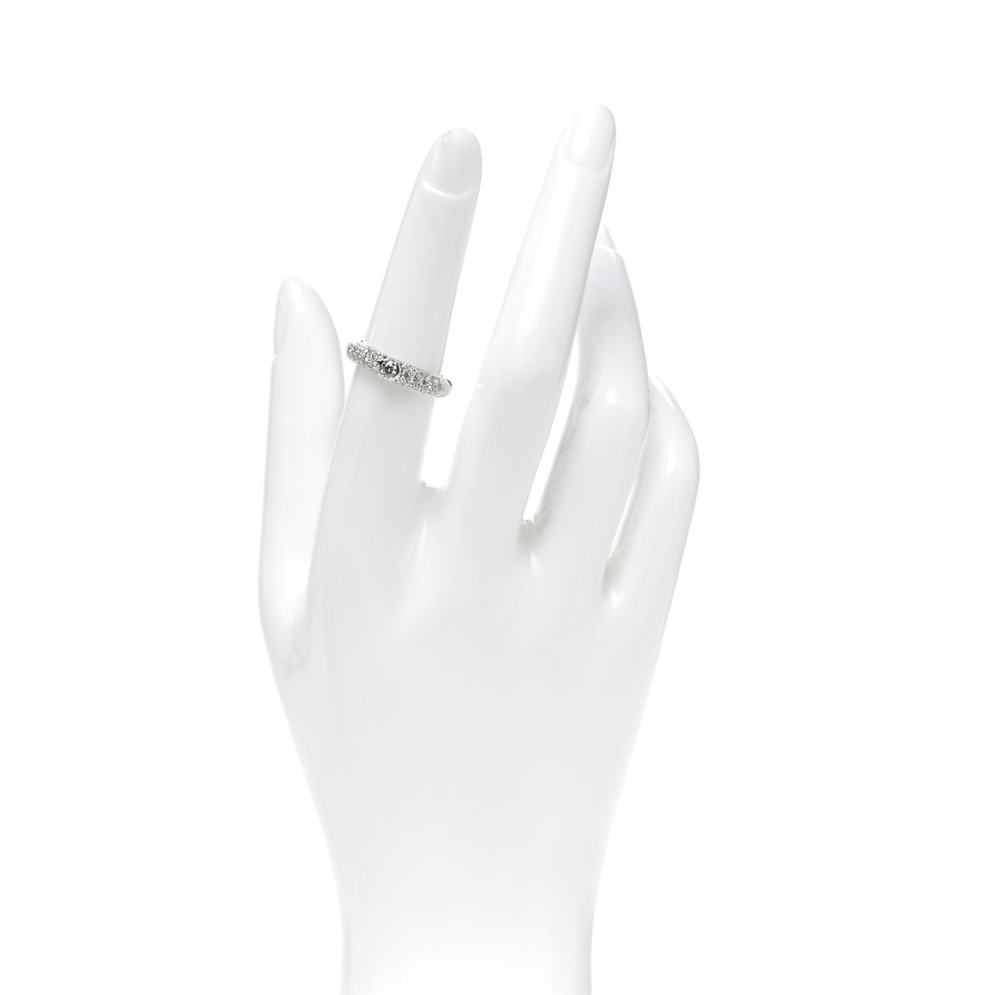 Platinum Diamond .35ct 4mm Pave Band Ring 53 6.25