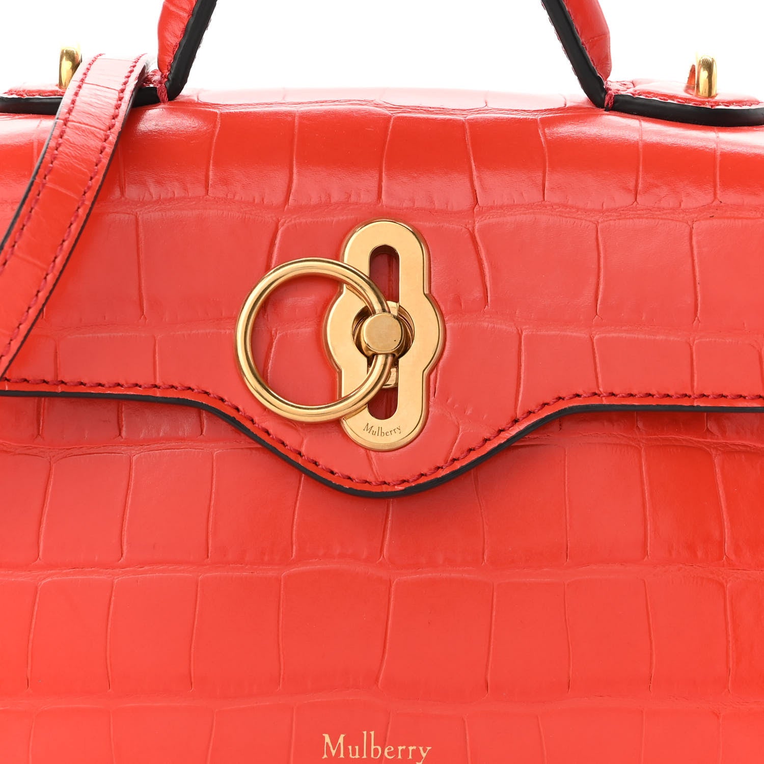 Mulberry Shiny Crocodile Embossed Micro Seaton Hibiscus Red 7 of 10