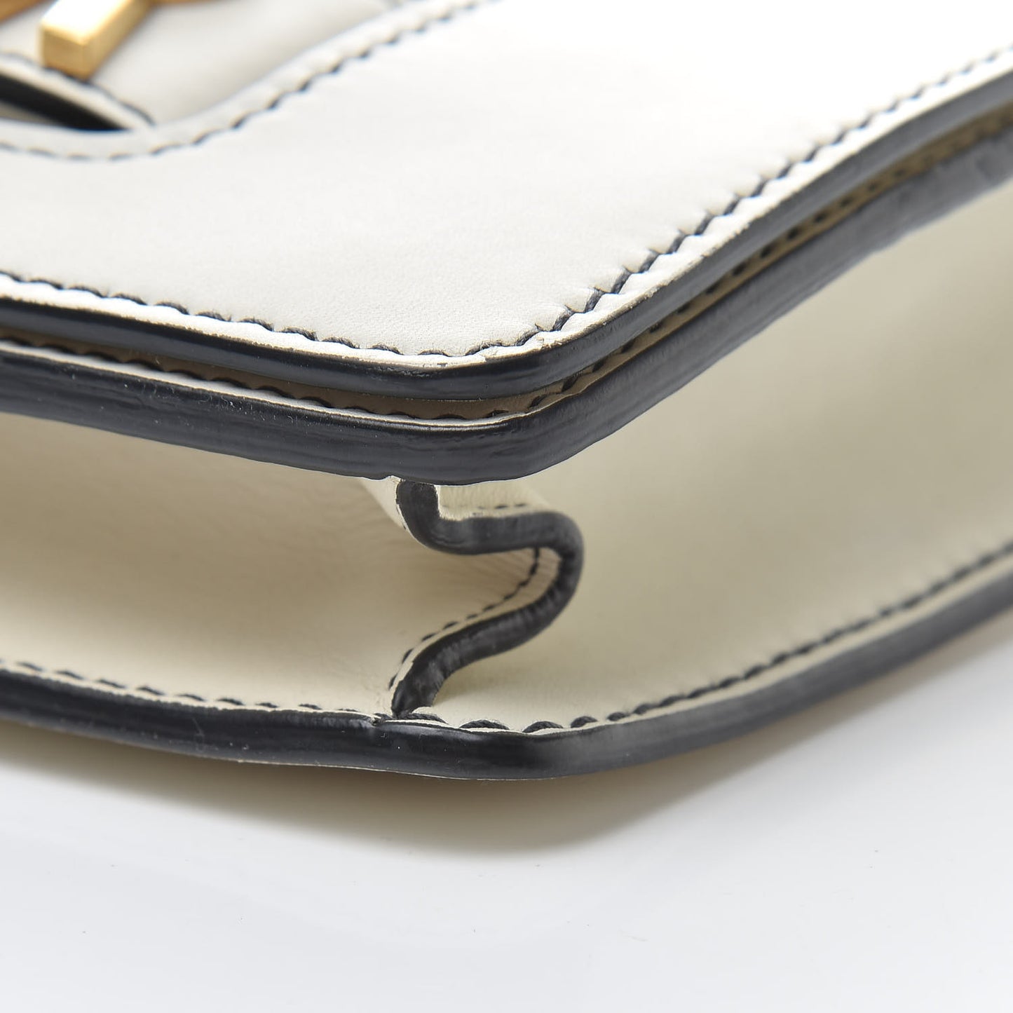 Calfskin J'Adior Chain Flap Bag Off White