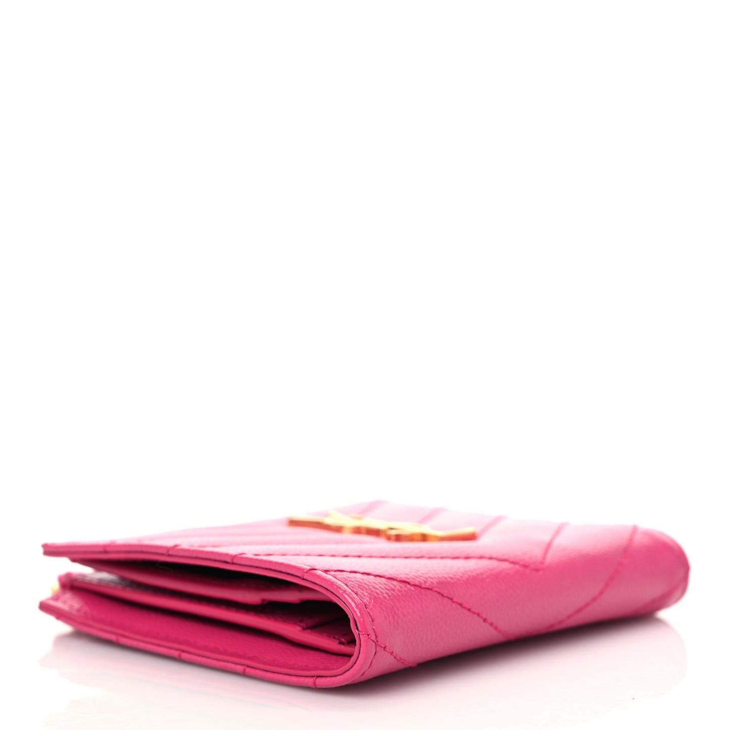 Grain De Poudre Matelasse Chevron Monogram Zipped Card Case Fresh Fuxia