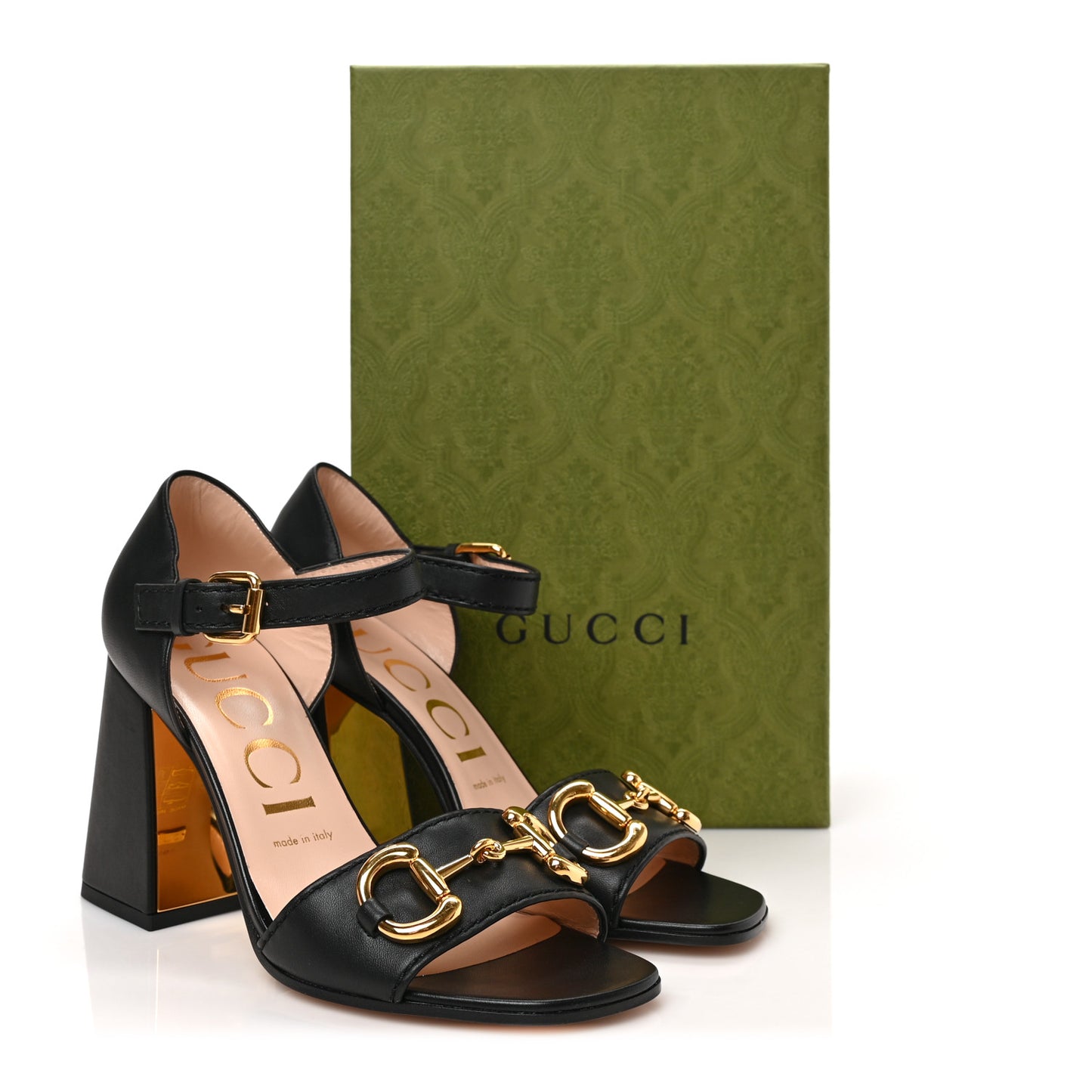 Nappa Horsebit Cross Strap 95mm Sandals 38 Black