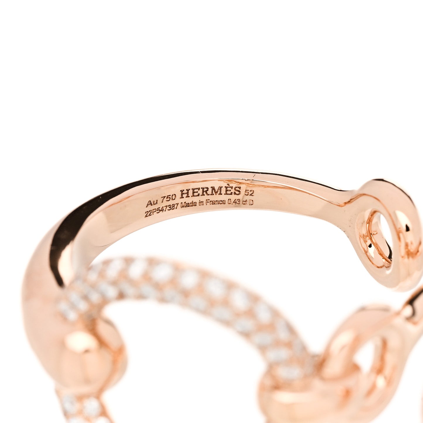18K Rose Gold Diamond Filet d'Or Double Ring 52 6