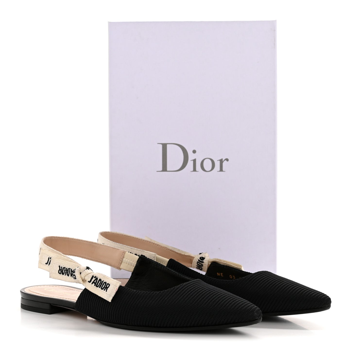 Technical Canvas Ribbon J'Adior Slingback Ballet Flats 39 Black