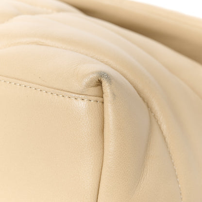 Saint Laurent Lambskin Quilted Medium Loulou Puffer Monogram Chain Satchel Dark Beige 13 of 13