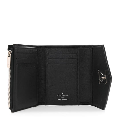 Louis Vuitton Soft Calfskin My Lockme Compact Wallet Black 5 of 10