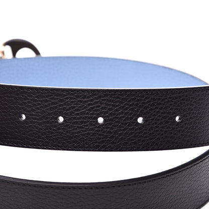 Gucci Dollar Calfskin 1973 Reversible Belt 95 38 Black Mineral Blue 5 of 6