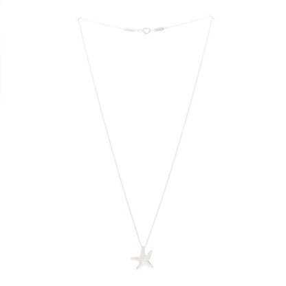 Tiffany Sterling Silver 15mm Elsa Peretti Starfish Pendant Necklace 2 of 3