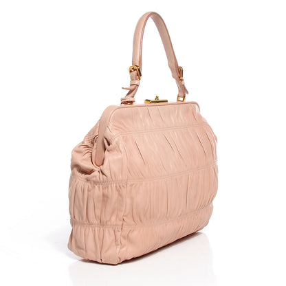 Prada Nappa Dressy Gaufre Framed Tote Cipria 3 of 10