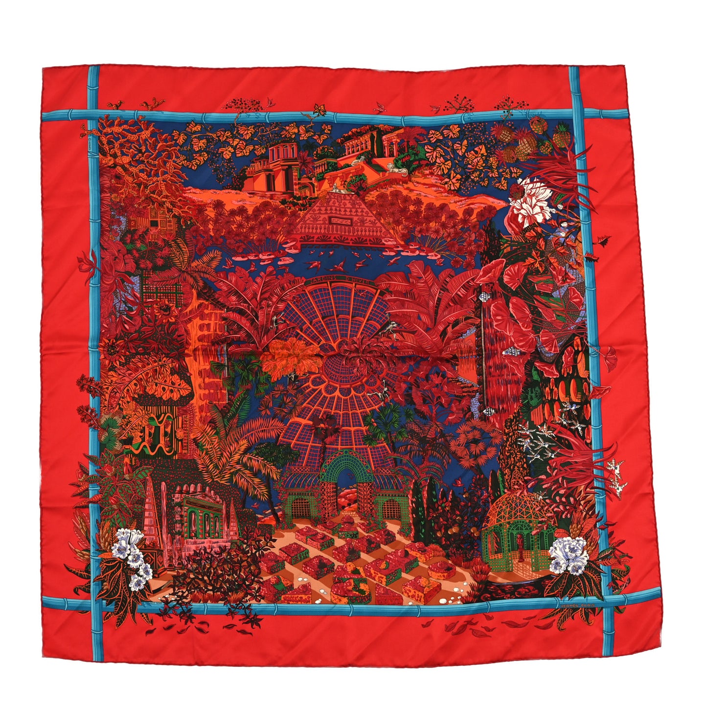 Silk Jardins D Hiver Scarf 90