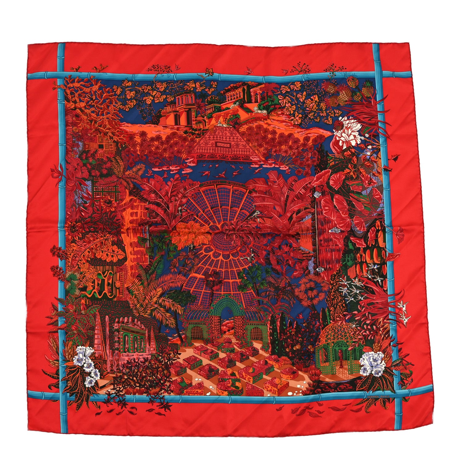 Hermes Silk Jardins D Hiver Scarf 90 1 of 3