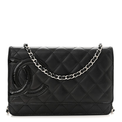 Chanel Calfskin Quilted Cambon Wallet On Chain WOC Black 1 of 13