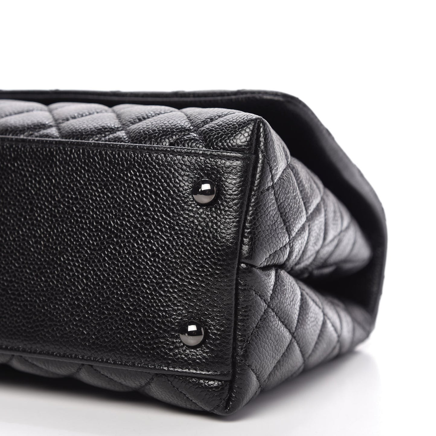 Caviar Quilted Small Coco Handle Flap So Black