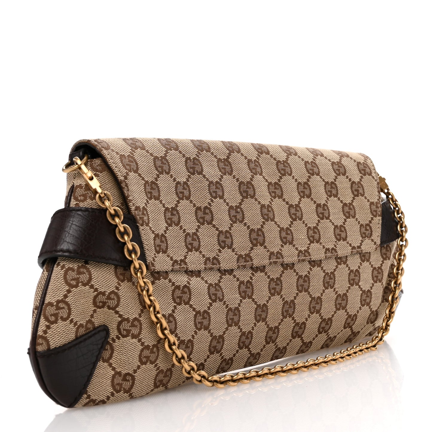 Monogram Horsebit Clutch Dark Brown