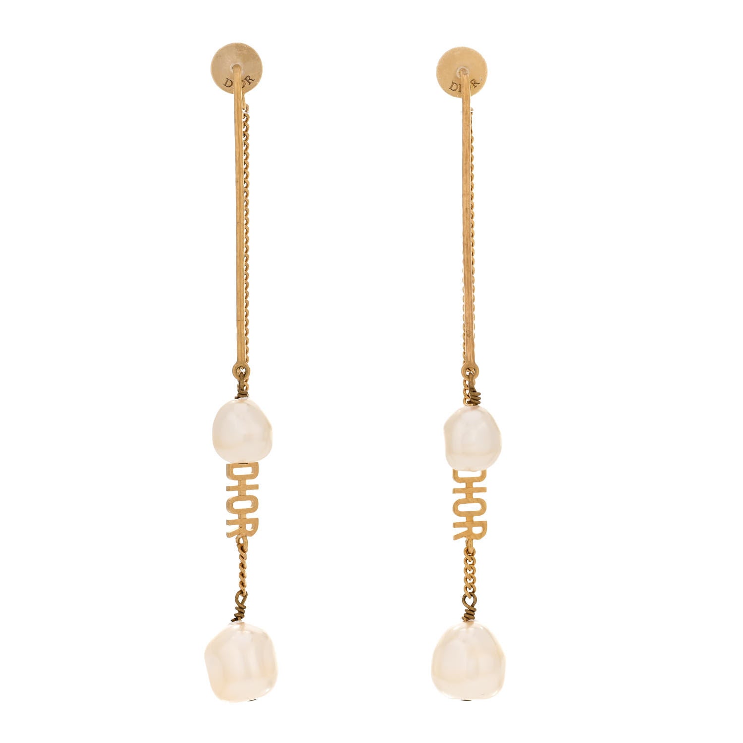 Christian Dior Pearl J'adior Dangle Earrings Gold 1 of 5