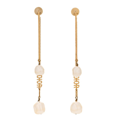 Christian Dior Pearl J'adior Dangle Earrings Gold 1 of 5