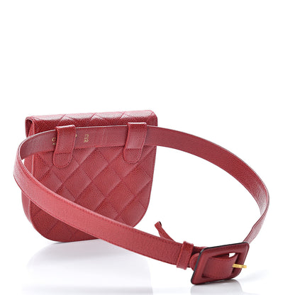 Chanel Caviar Quilted Flap Waist Belt Bag 75 30 Red 3 of 12