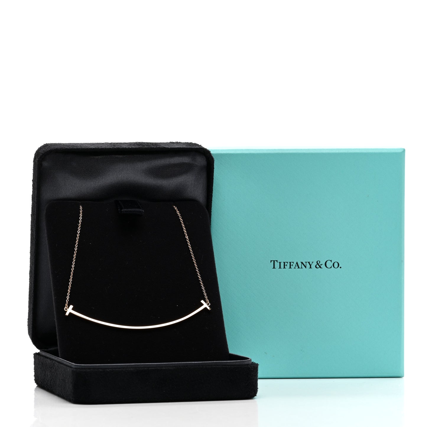 18K Rose Gold Large T Smile Pendant Necklace