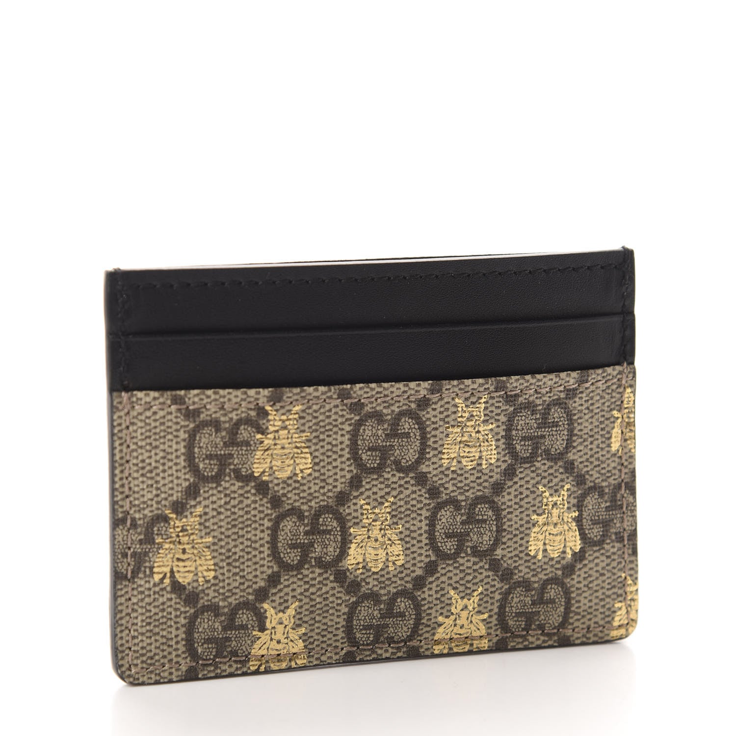 Gucci GG Supreme Monogram Bees Card Holder Black 3 of 7
