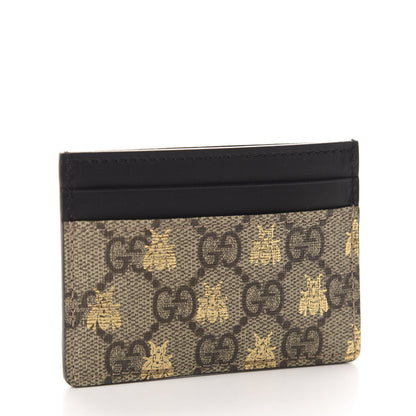 Gucci GG Supreme Monogram Bees Card Holder Black 3 of 7