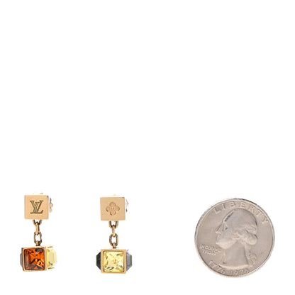 Louis Vuitton Swarovski Gamble Earrings Gold Multicolor 2 of 4