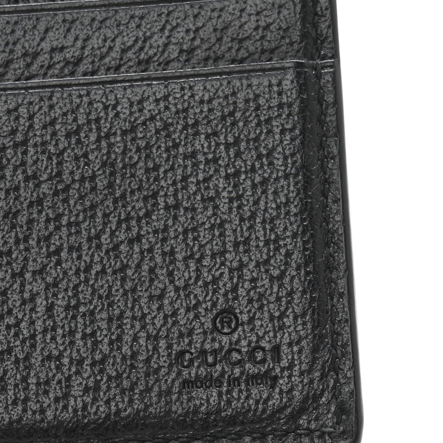 Calfskin Boar Effect GG Marmont Bi-Fold Wallet Black