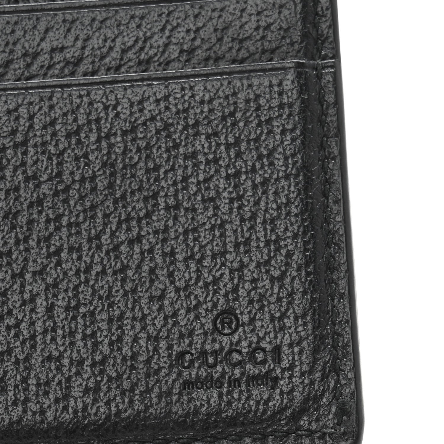 Gucci Calfskin Boar Effect GG Marmont Bi-Fold Wallet Black 6 of 10
