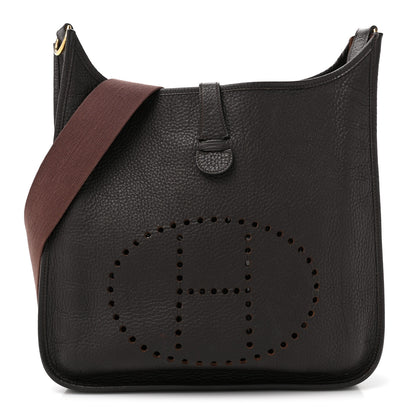Hermes Taurillon Clemence Evelyne GM Chocolate 1 of 15