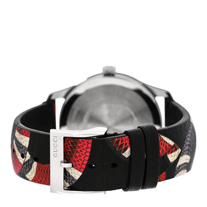 Gucci Stainless Steel Calfskin 38mm Le Marche Des Merveilles Snake Quartz Watch Black 3 of 5