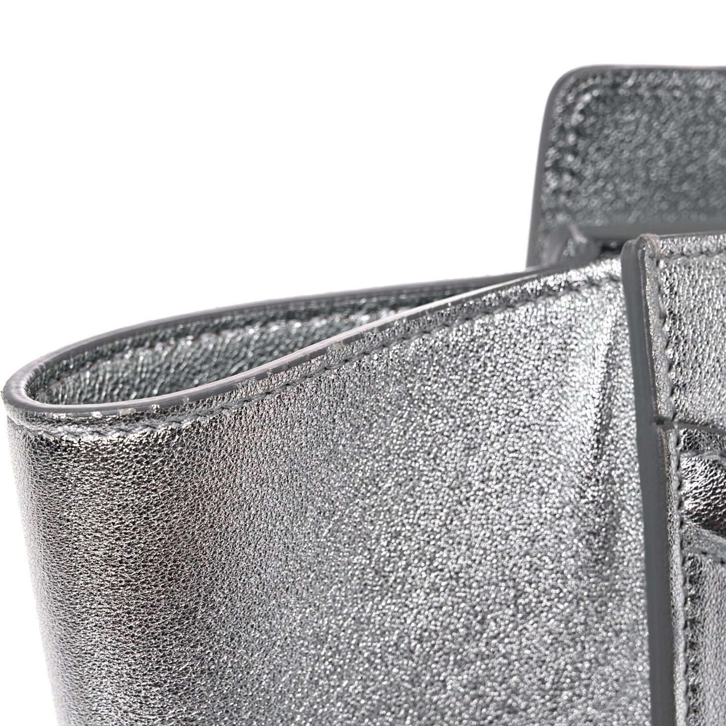 Laminated Lambskin Micro Luggage Silver