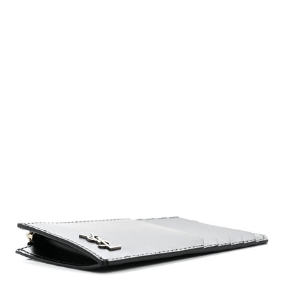 Saint Laurent Grained Calfskin Monogram 5 Fragments Zip Pouch Card Holder Black 4 of 8