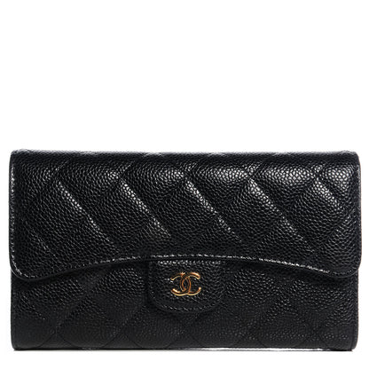 Chanel Caviar Quilted Large Flap Wallet Black 1 of 9