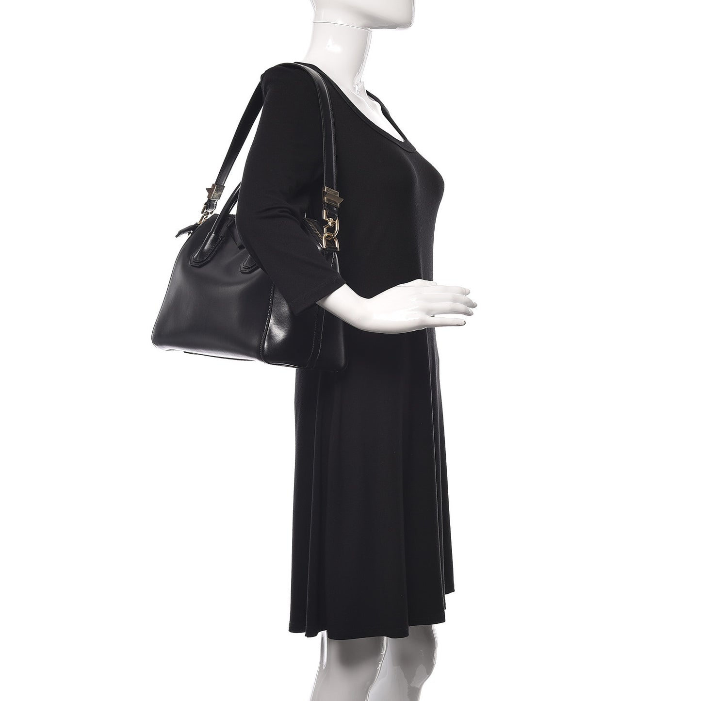 Shiny Lord Calfskin Small Antigona Black