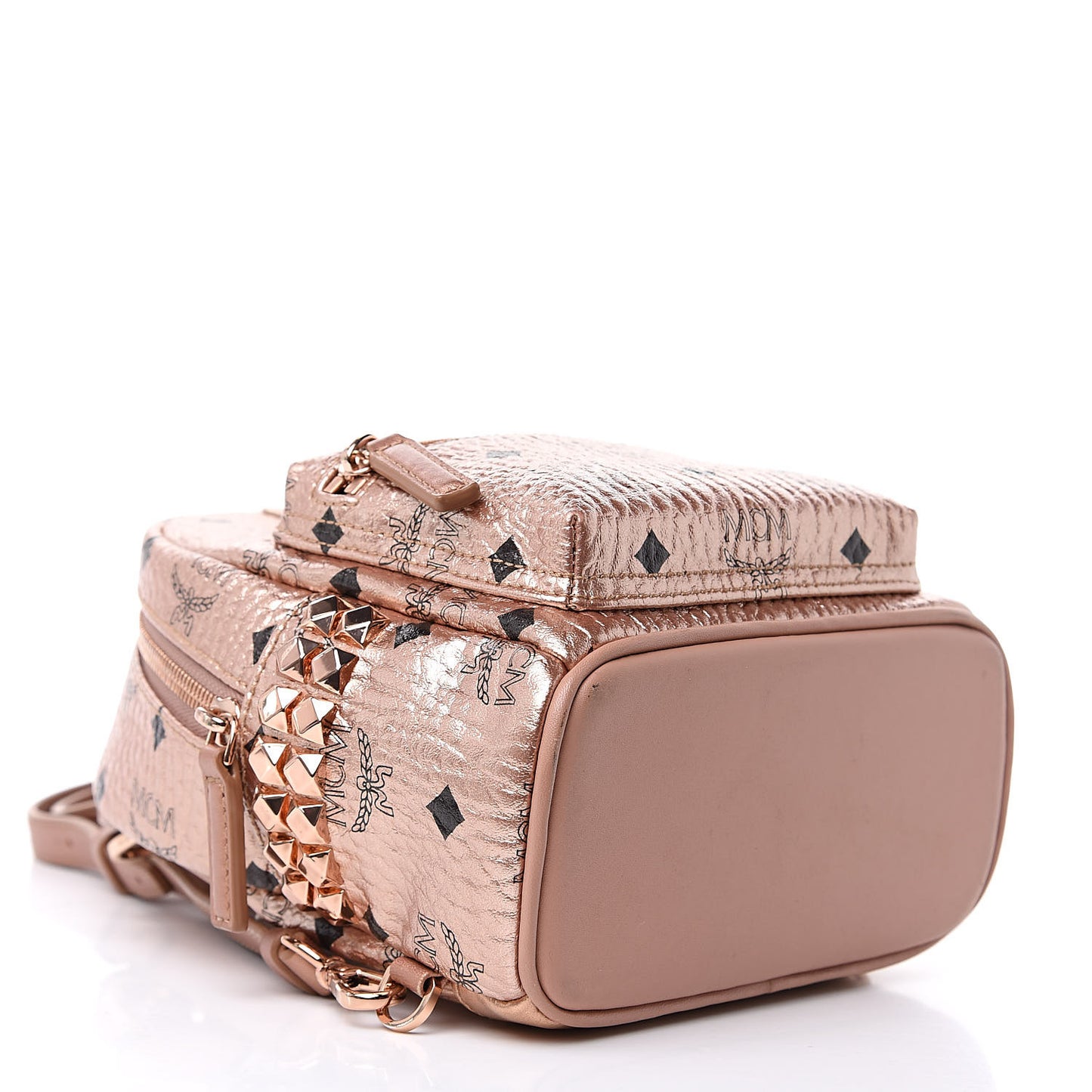 Metallic Visetos Studded X-Mini Bebe Boo Backpack Champagne Gold