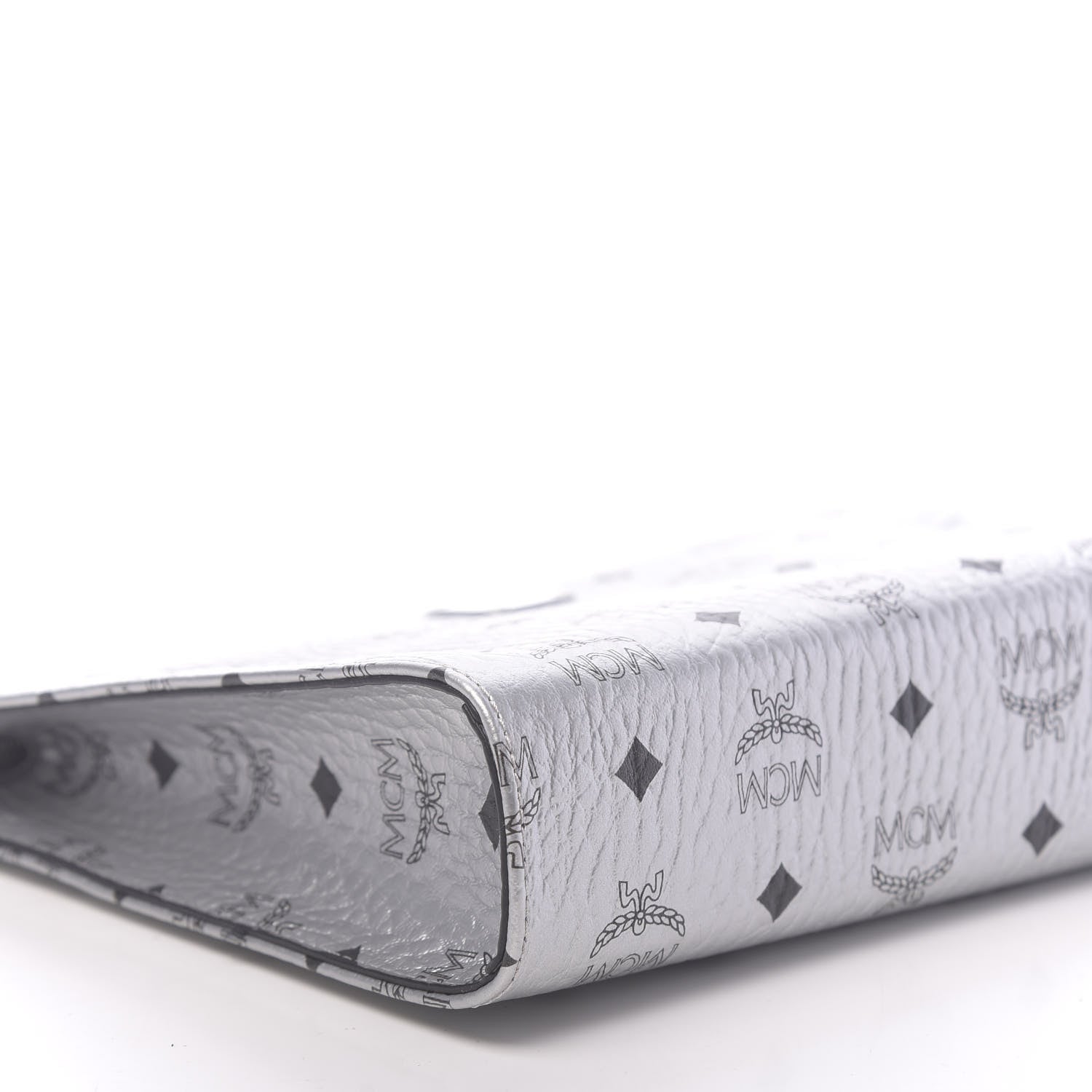 MCM Metallic Visetos Zip Pouch Silver 8 of 9
