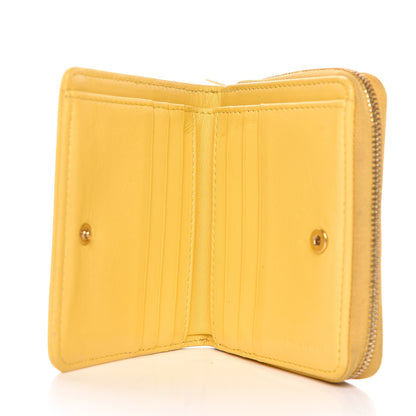 Celine Lambskin Compact Wallet Sun Yellow Black 5 of 18