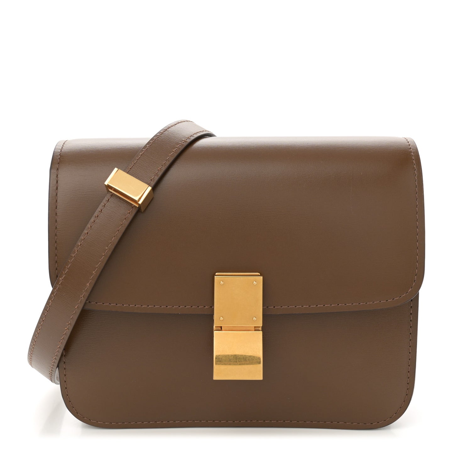 Box Calfskin Teen Classic Box Flap Bag Camel