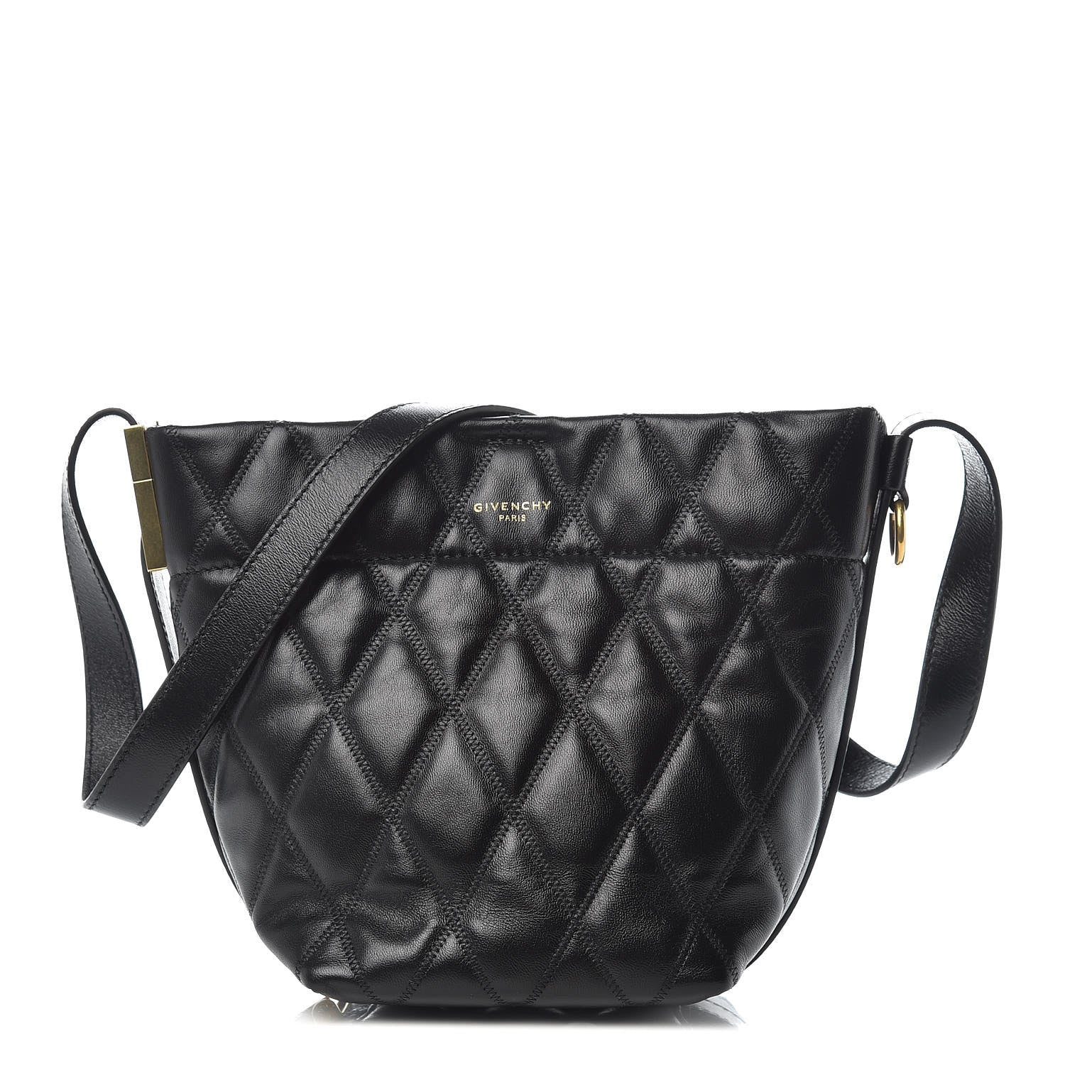Givenchy Lambskin Quilted Mini GV Bucket Bag Black 1 of 9