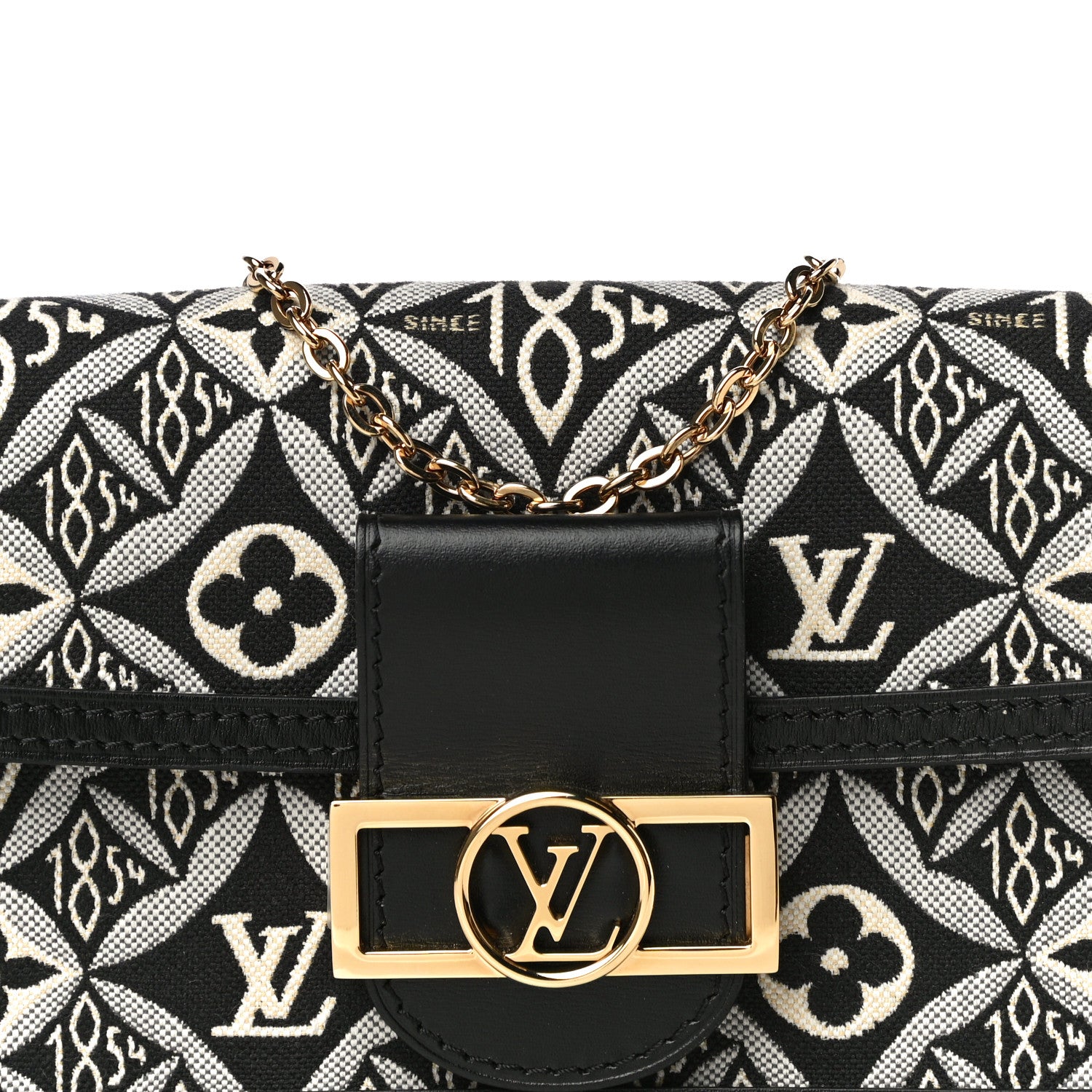 Louis Vuitton Jacquard Since 1854 Dauphine Chain Wallet Grey 7 of 9