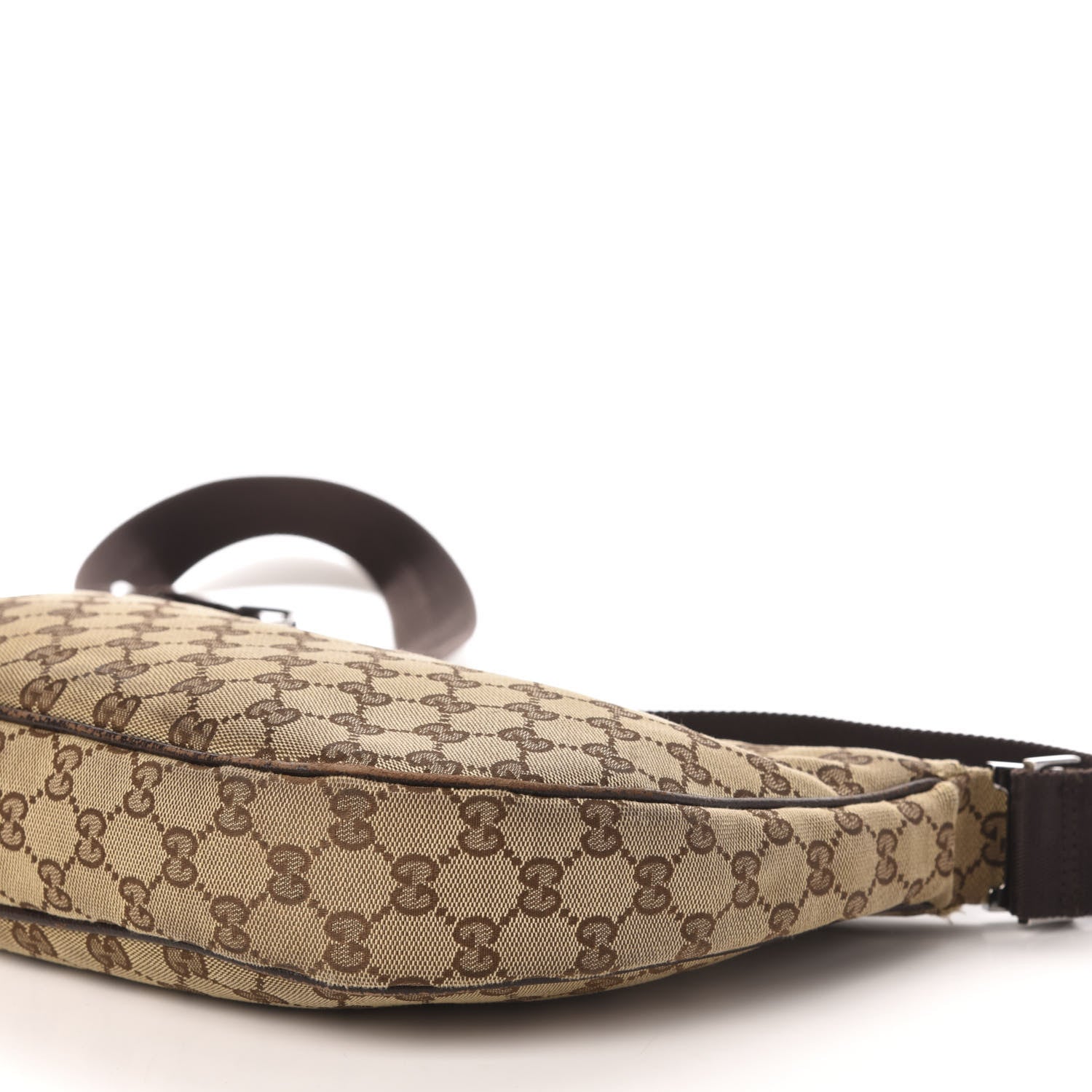 Gucci Monogram Medium Half Moon Hobo Dark Brown 9 of 11