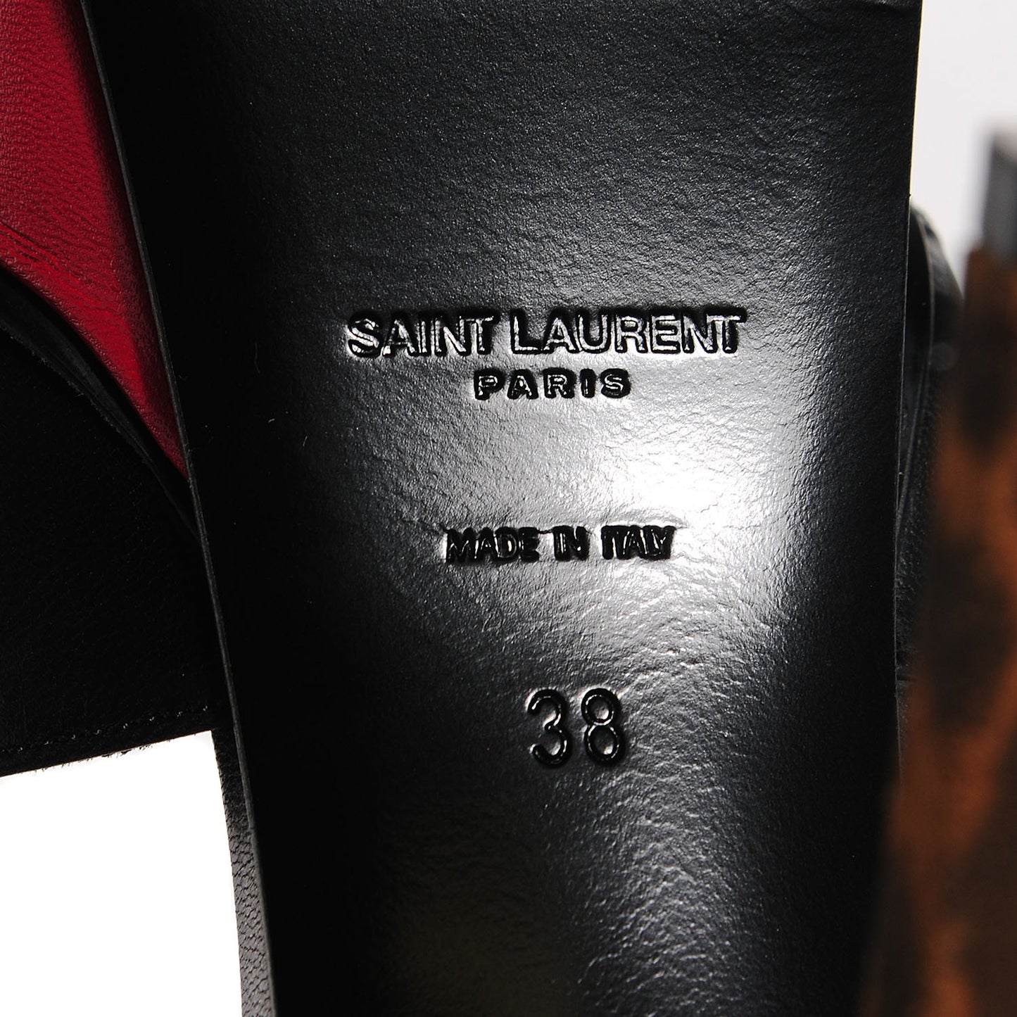 Calfskin Bianca Bow Platform 105 Sandals 38 Black Red Gold