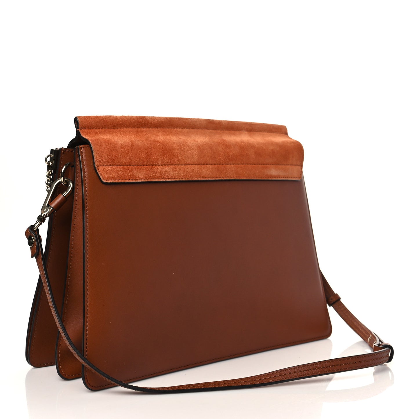 Suede Calfskin Medium Faye Shoulder Bag Tobacco