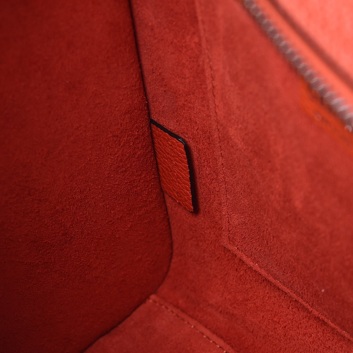 Celine Drummed Calfskin Nano Luggage Vermillion 7 of 9