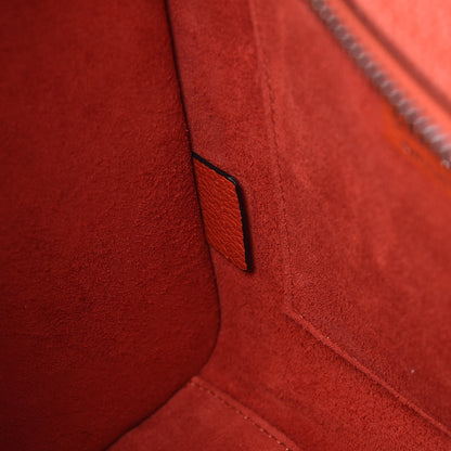 Celine Drummed Calfskin Nano Luggage Vermillion 7 of 9