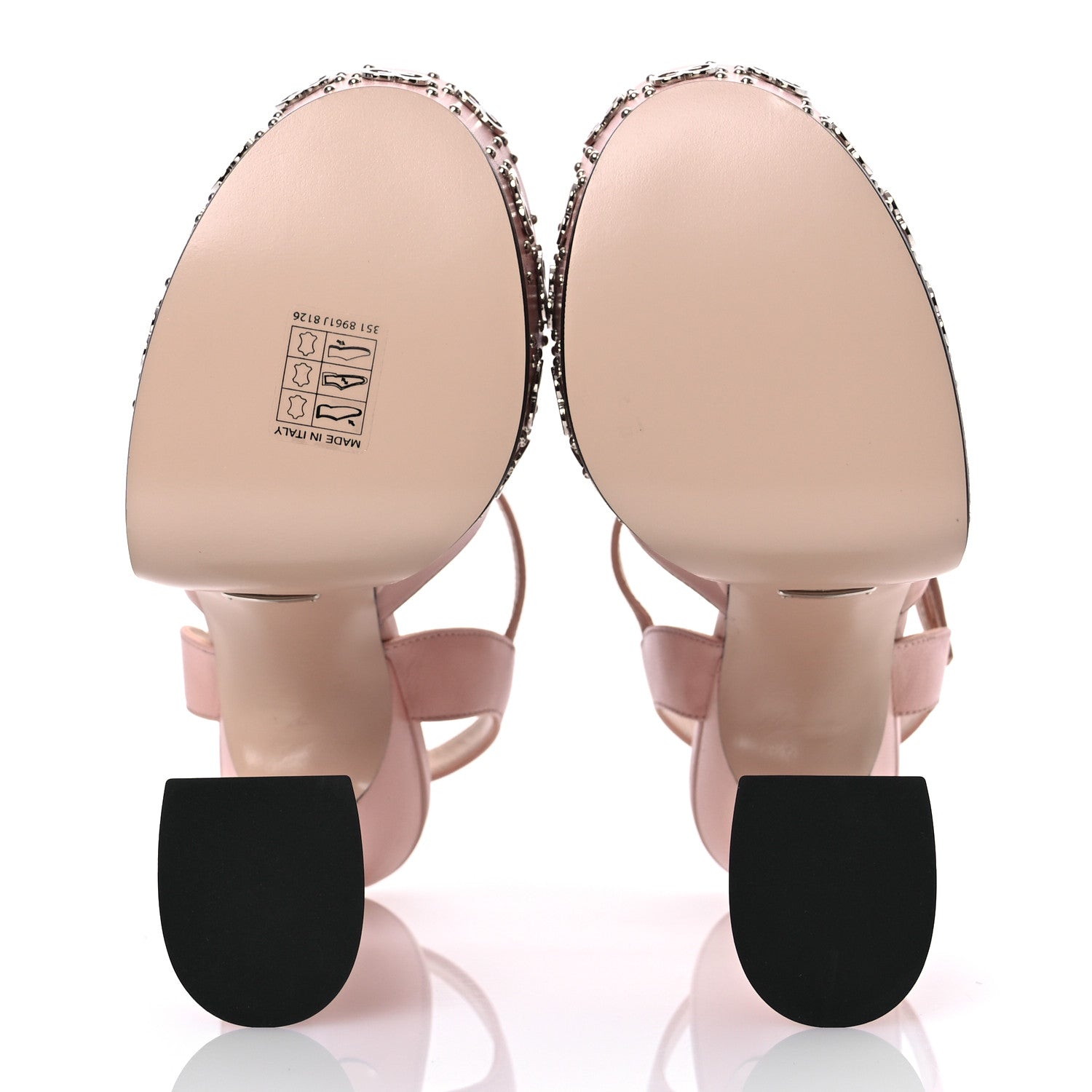 Gucci Malaga Kid Interlocking G Studs 155mm Platform Sandals 35 Perfect Pink 7 of 10