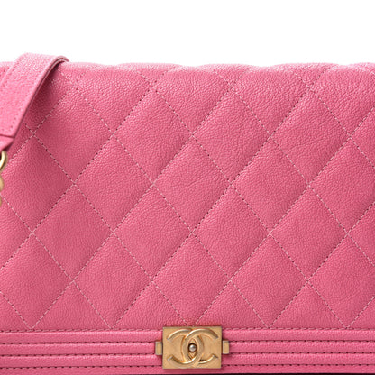 Chanel Caviar Quilted Boy Wallet On Chain WOC Pink 12 of 13