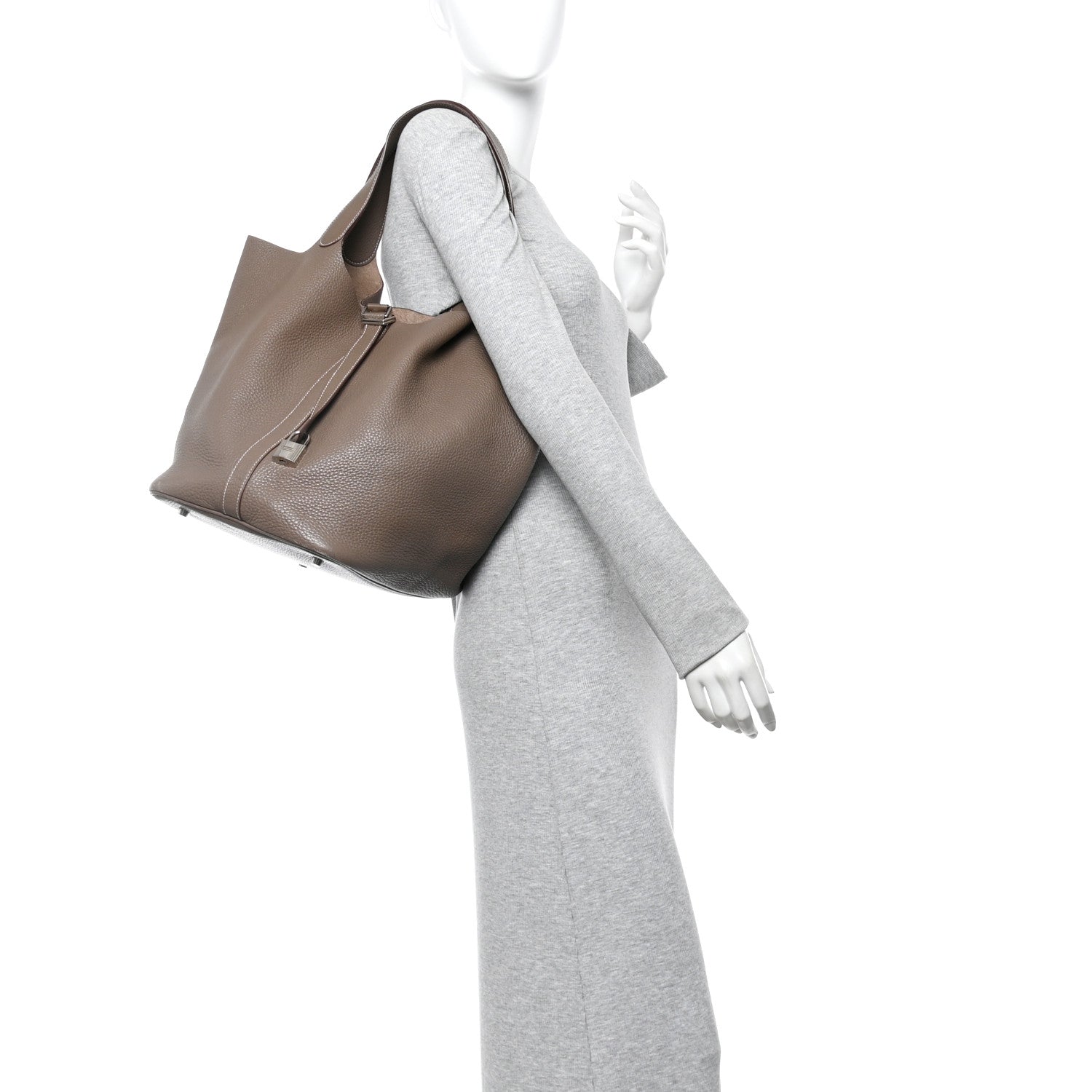 Hermes Taurillon Clemence Picotin Lock TGM Etoupe 3 of 31